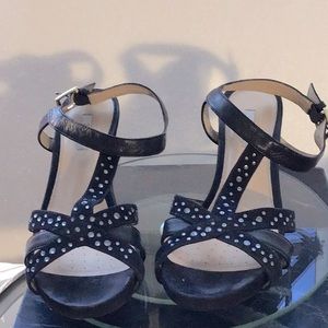 Geox classy sandals Women’s D IRIDE leather black & suede